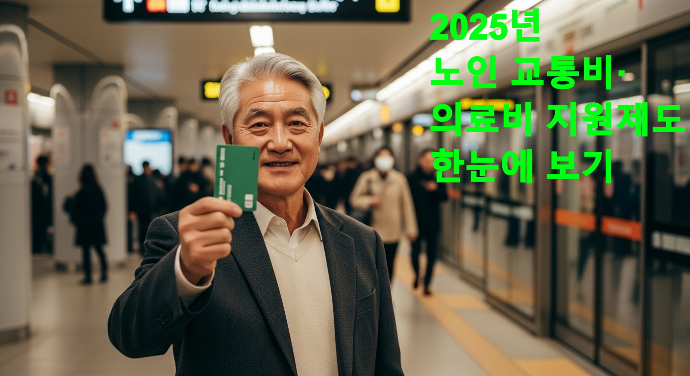 2025년 노인 교통비·의료비 지원제도로 무임승차하거나 의료비 혜택을 받는 어르신 모습
