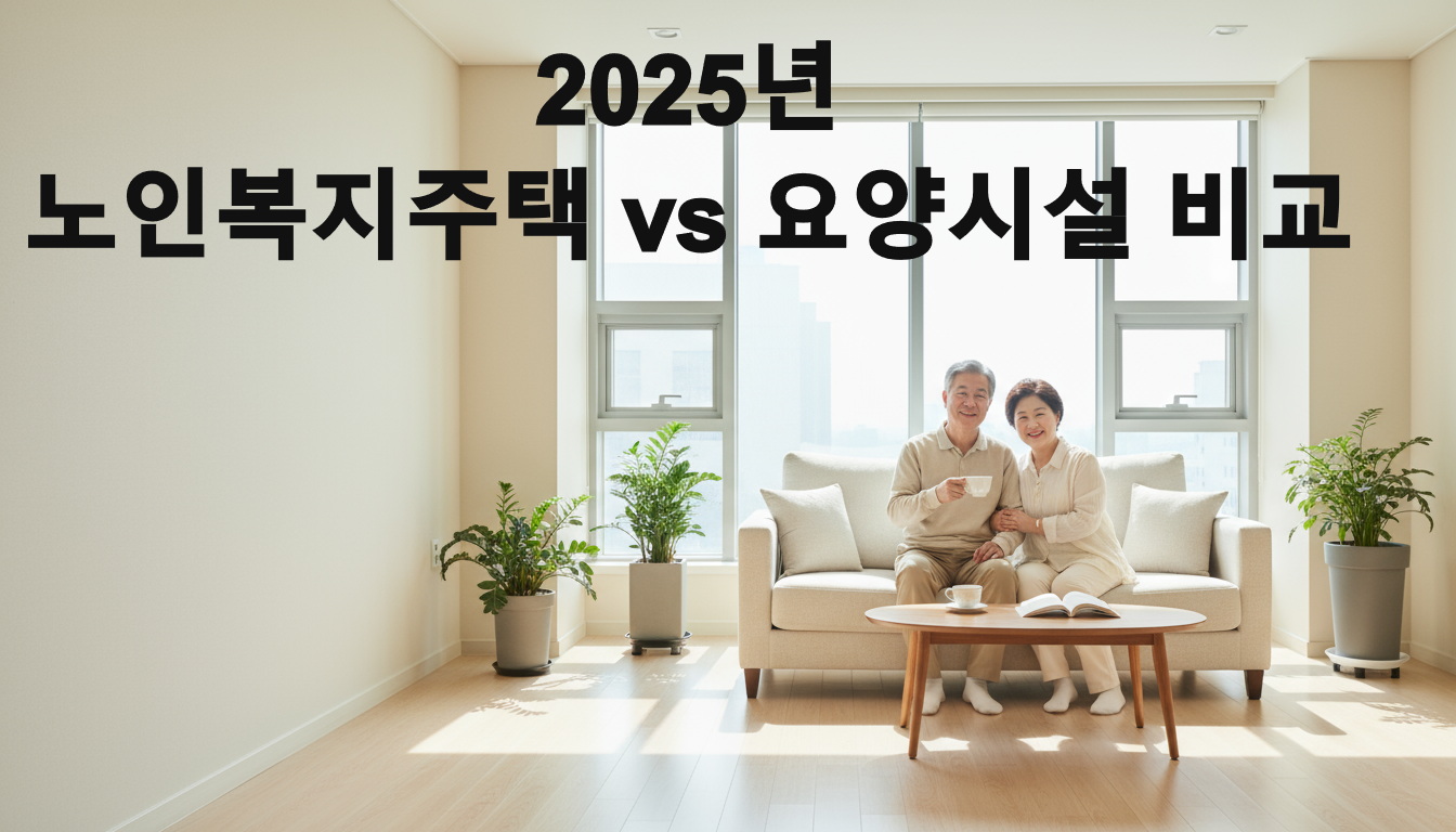 2025년 노인복지주택과 요양시설의 차이를 한눈에 설명하는 이미지