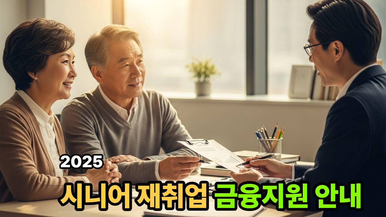 시니어 재취업 금융지원 상담을 받는 고령층과 금융전문가의 상담 장면